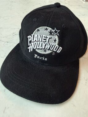 Vintage Planet Hollywood Paris Black baseball cap SnapBack hat Embroidered 90’s